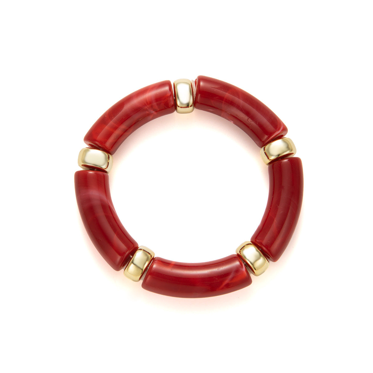 Wholesale Acrylic Elbow Bracelet Curved Bamboo Tube Multi-Color